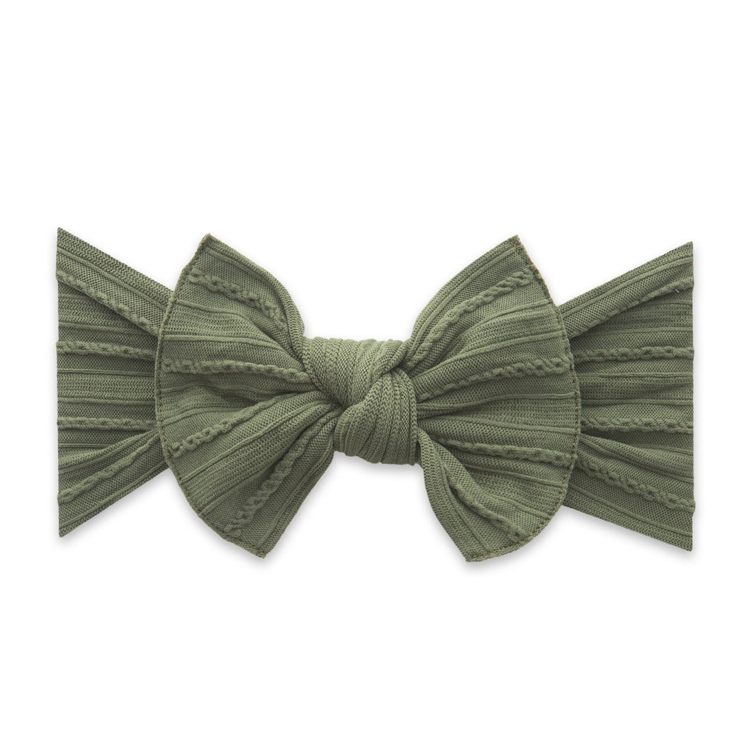 Army Green Cable Knit Knot