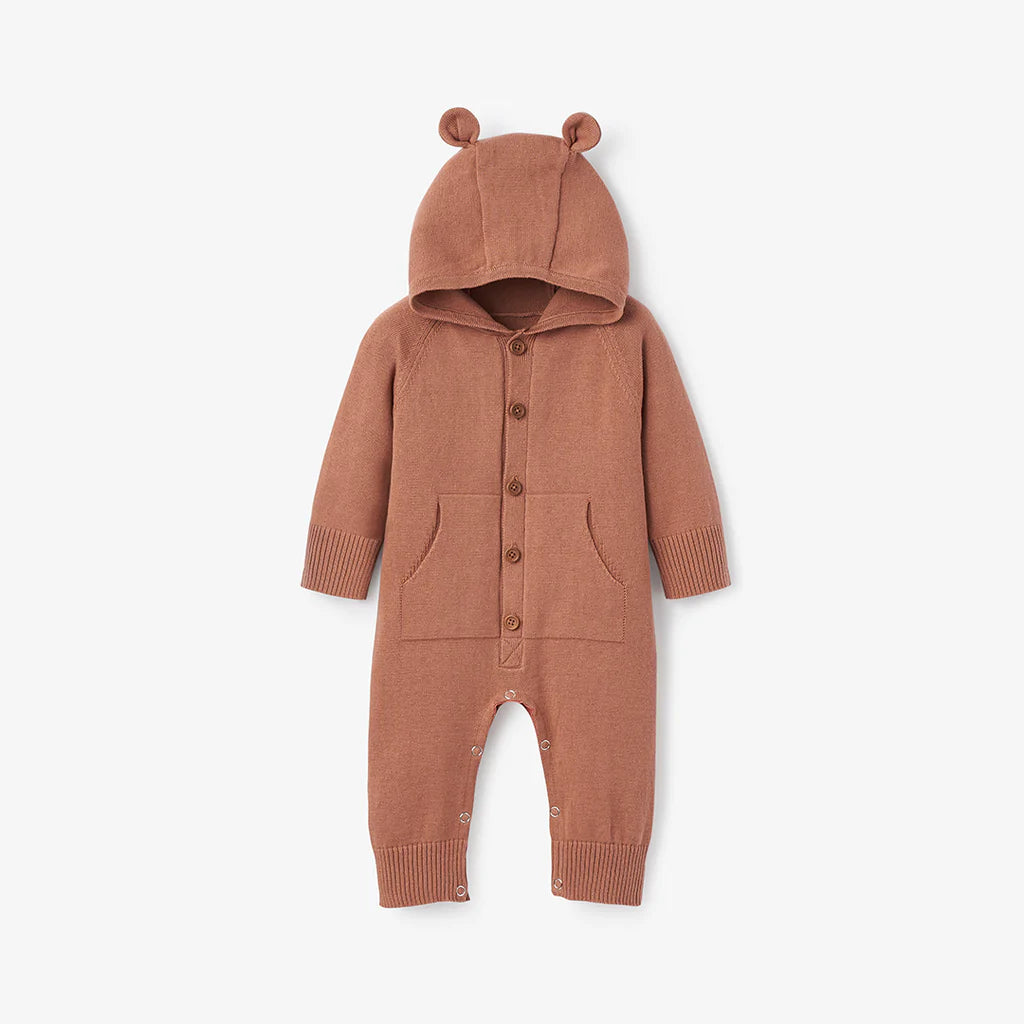 Rust Knit Hooded Coverall
