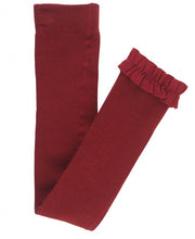 Load image into Gallery viewer, Cranberry Footless Ruffle Tights
