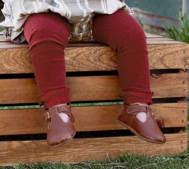 Cranberry Footless Ruffle Tights