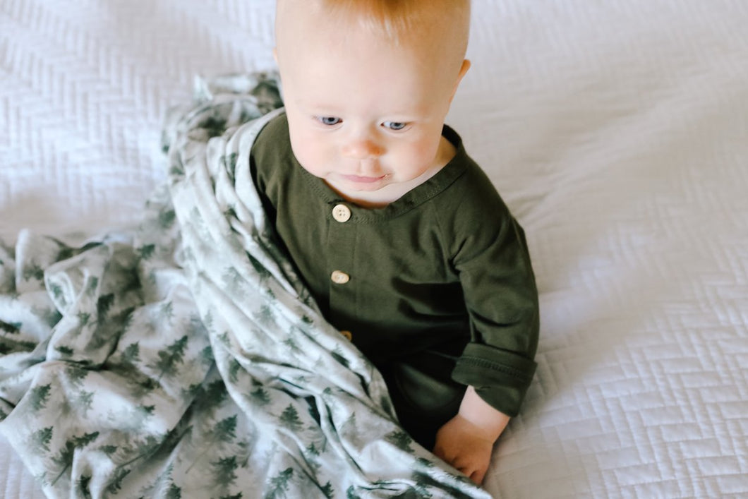 Evergreen Knit Swaddle Blanket