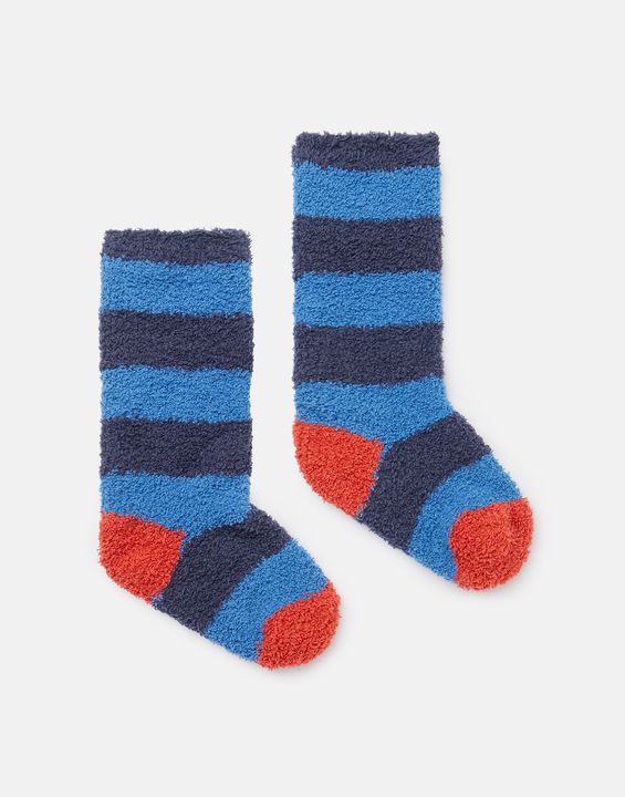 Blue Stripe Fluffy Socks