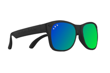 Load image into Gallery viewer, Black Mirrored Green Sunglasses
