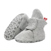 Load image into Gallery viewer, Heather Grey Cotton Gripper Bootie
