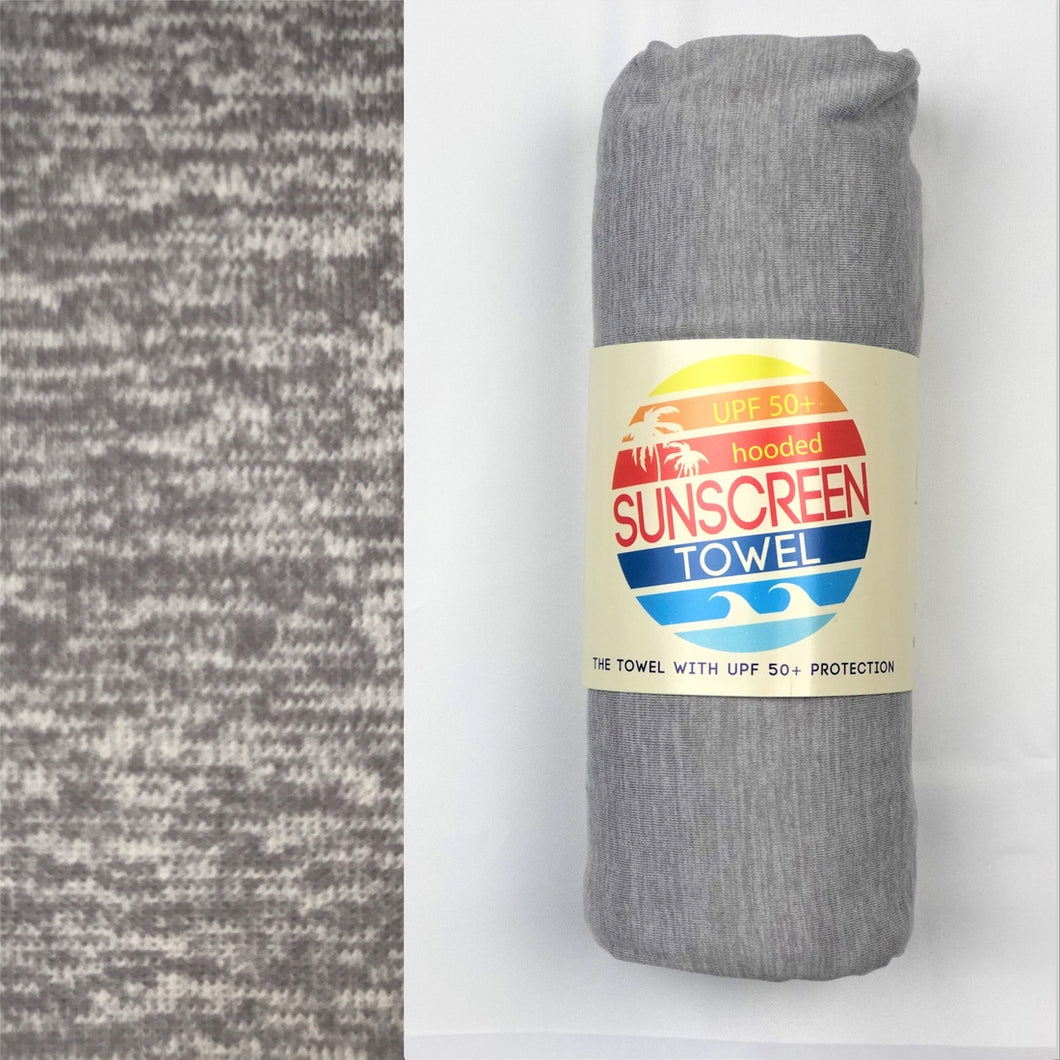 Heather Grey Hooded UPF 50+ Sunscreen Towel