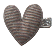 Load image into Gallery viewer, Knit Shimmer Heart Clip

