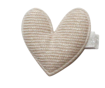 Knit Shimmer Heart Clip