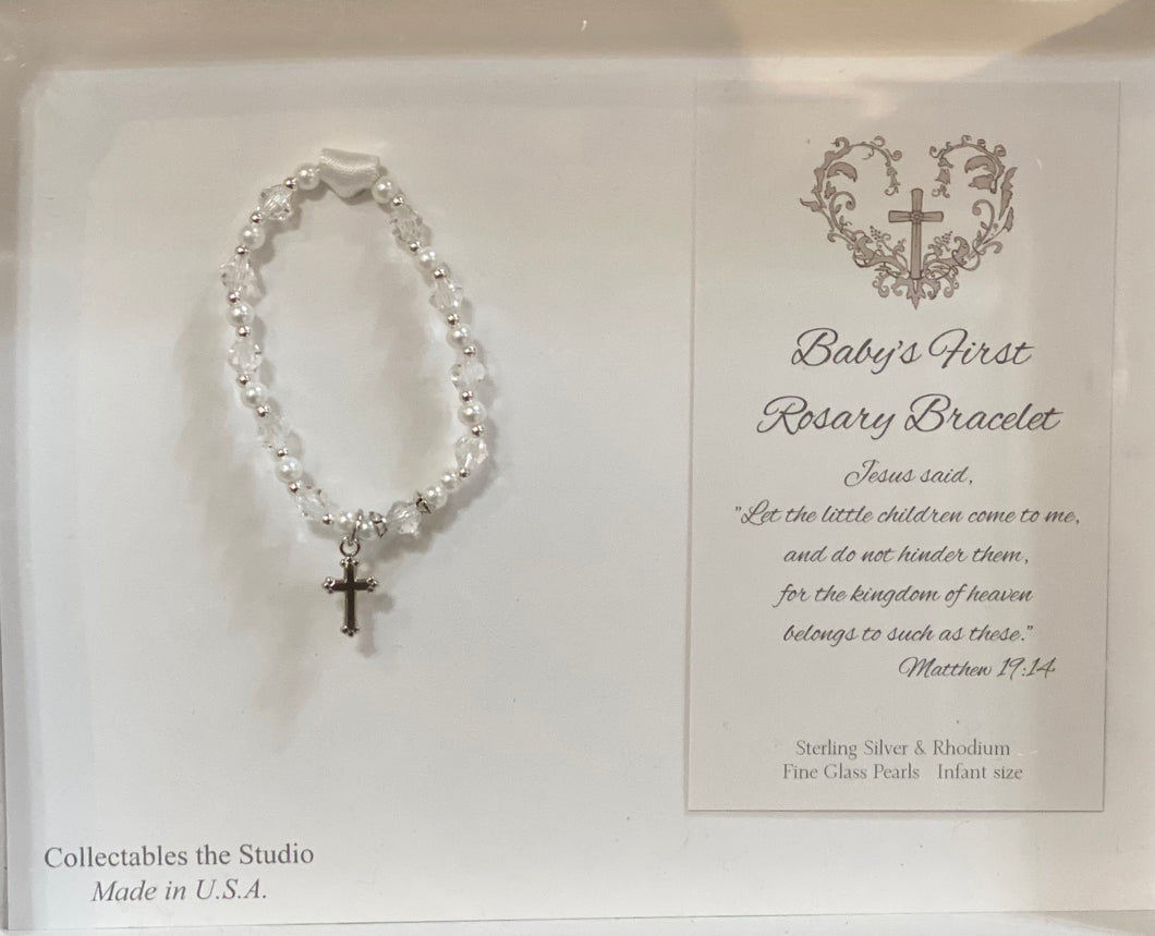 Baby's First Rosary Cross Bracelet