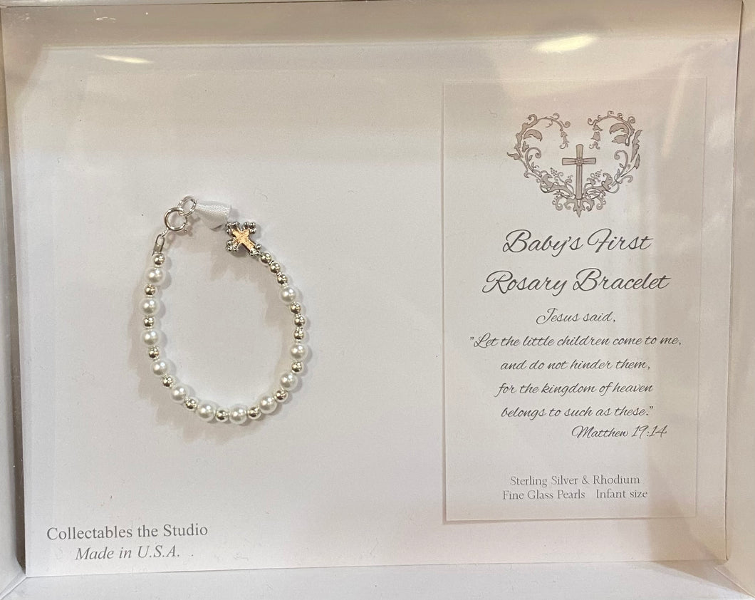 Baby's First Rosary Pearl & Stones Bracelet
