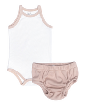 Load image into Gallery viewer, Shell Pink Ribbed Bloomer Set
