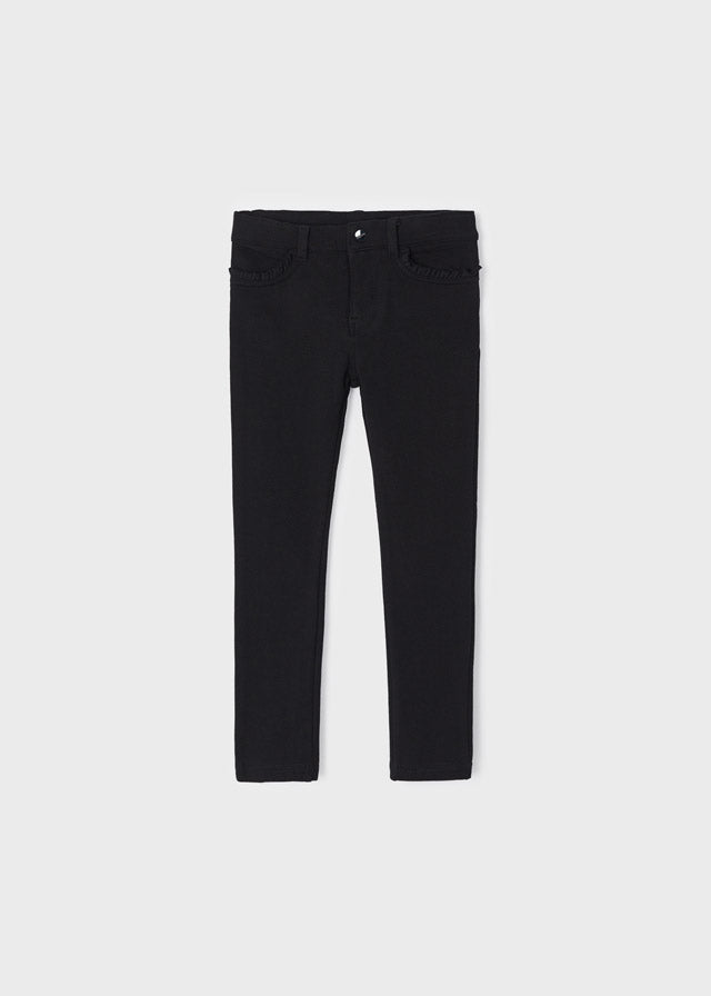 Black Skinny Fit Bow Pocket Pants