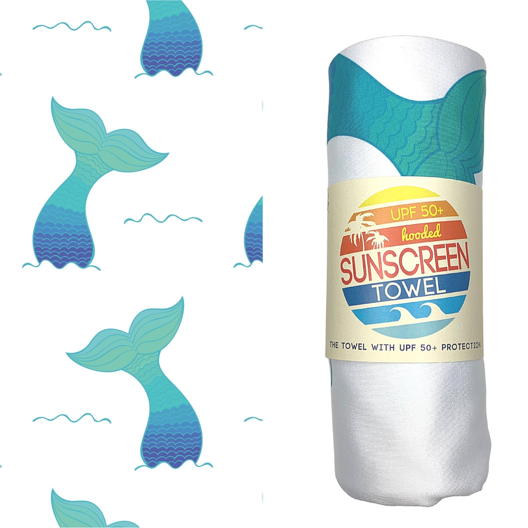 Mermaid Tail Hooded UPF 50+ Sunscreen Towel