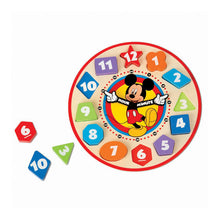 Load image into Gallery viewer, Mickey Mouse Wooden Shape Sorting Clock
