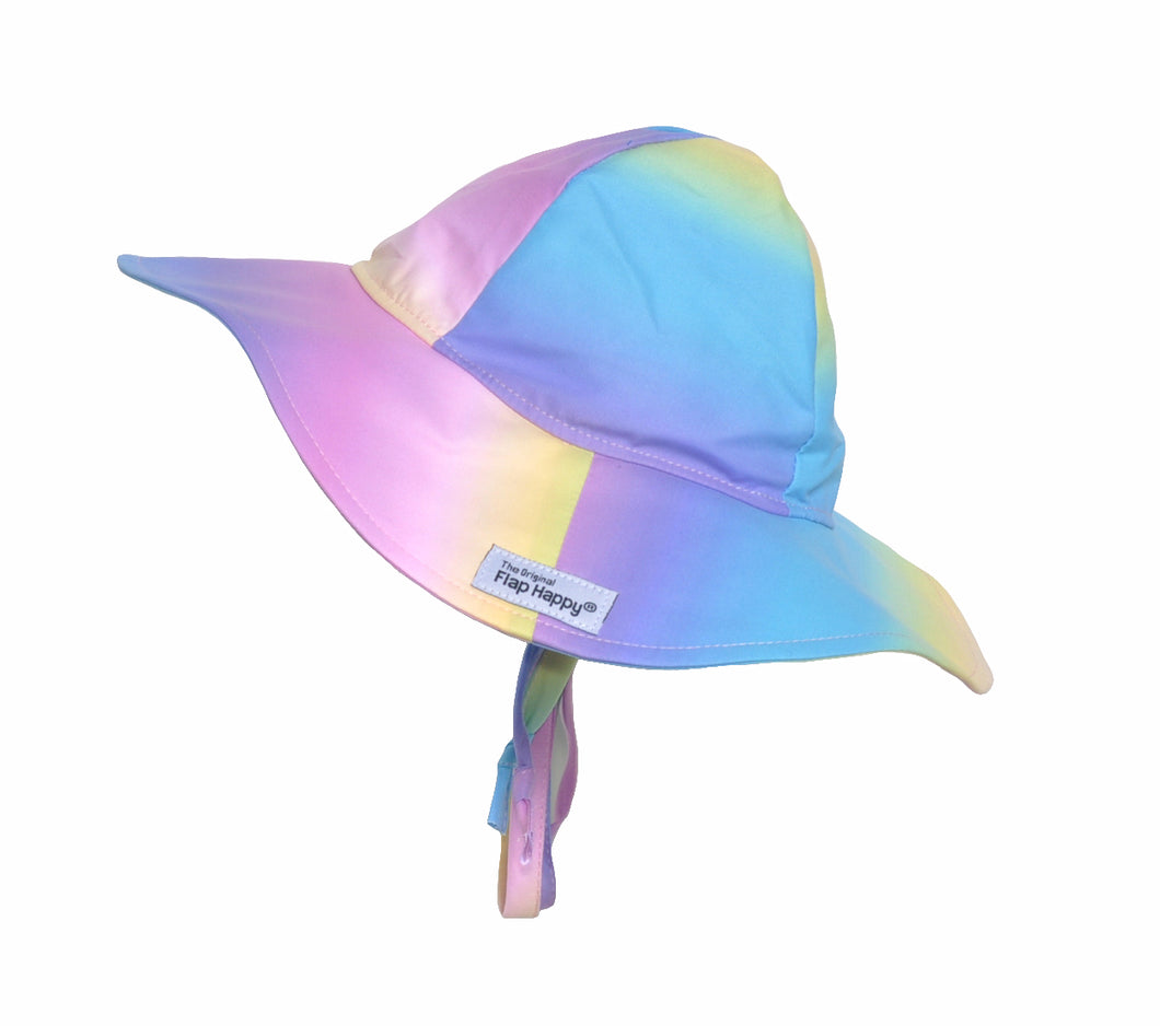 Rainbow Ombré Floppy Swim Hat