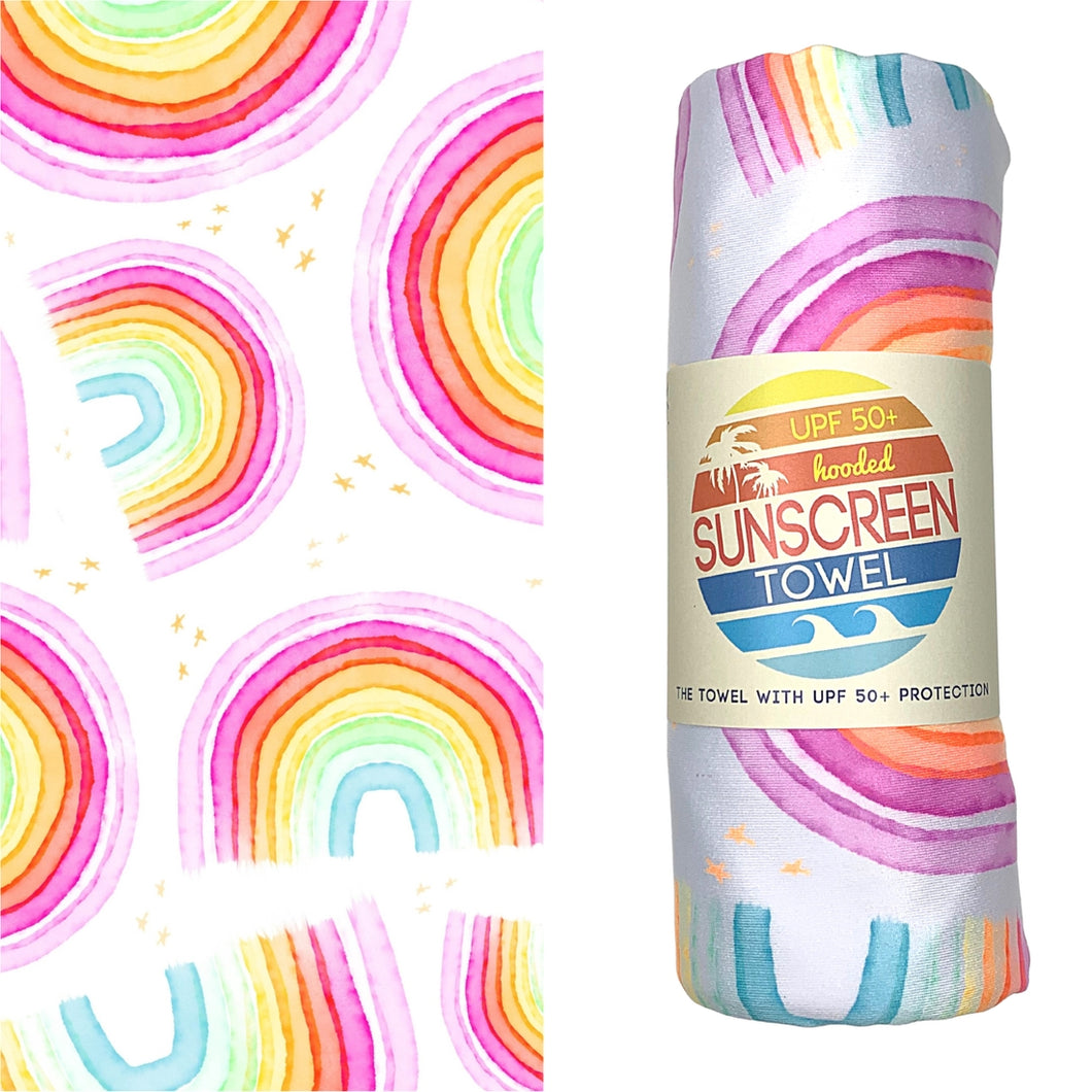 Rainbows Hooded UPF 50+ Sunscreen Towel