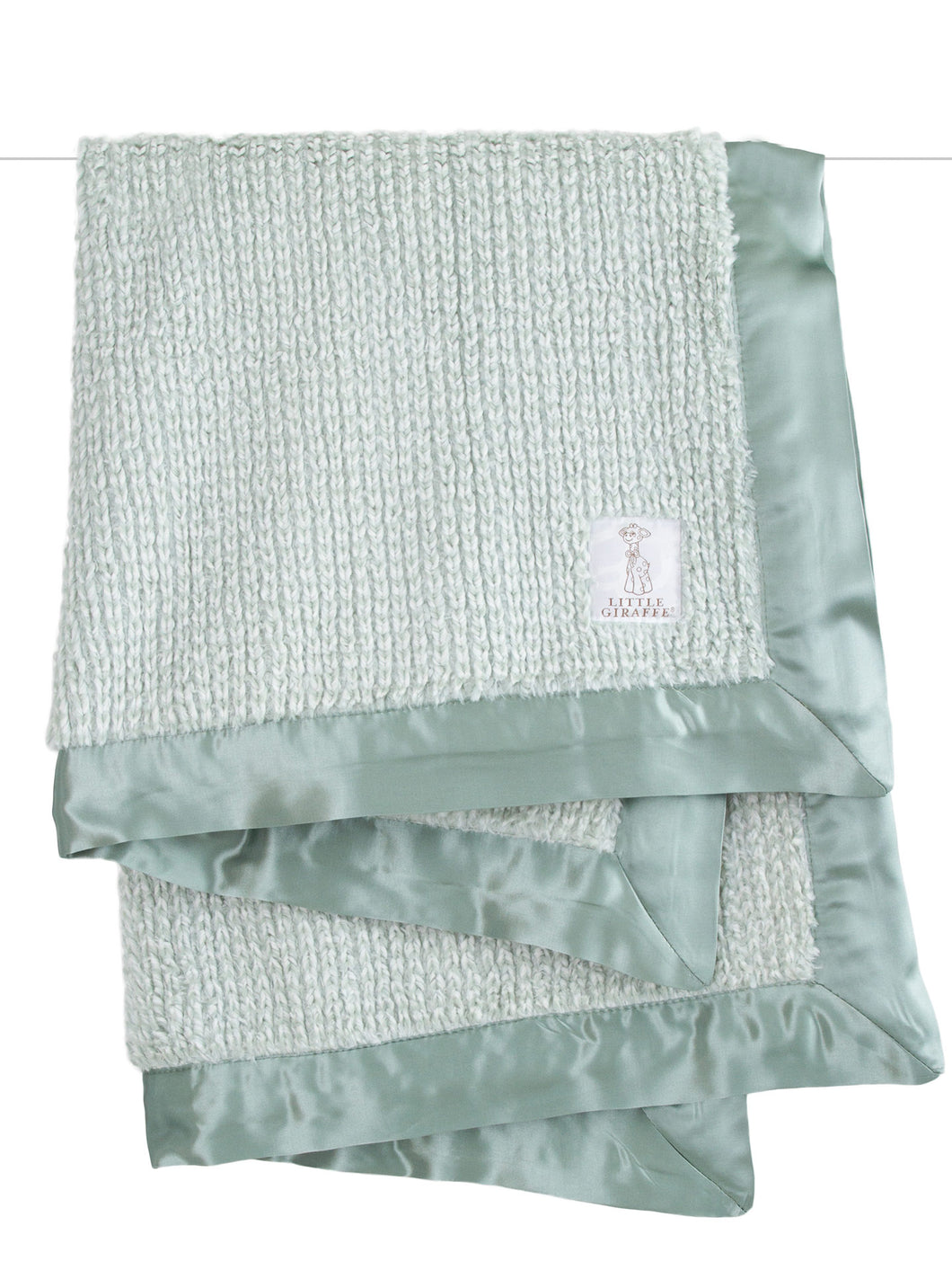 Sage Luxe Herringbone Baby Blanket