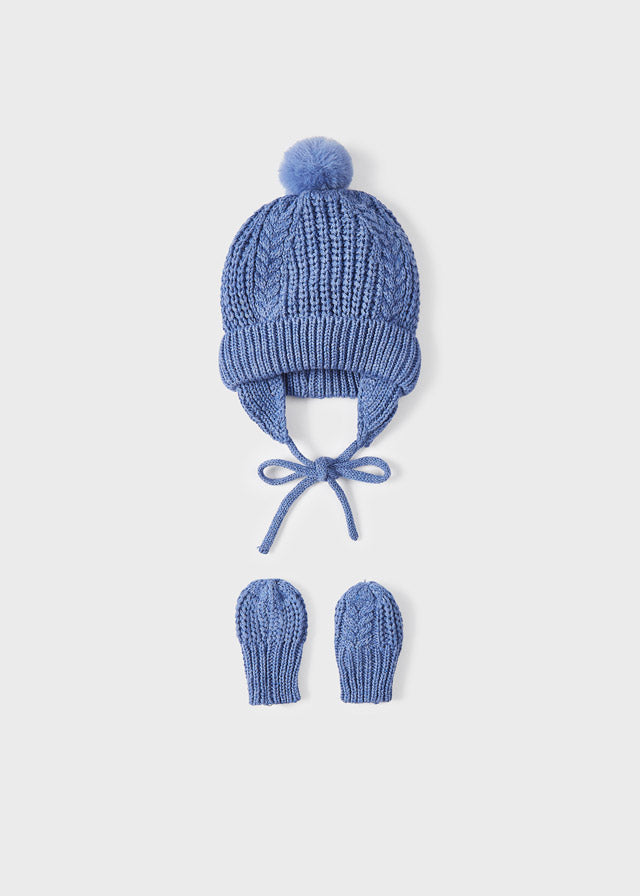 Winter Blue Hat & Mittens Set