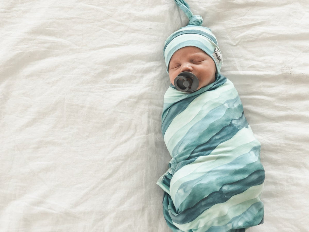 Waves Knit Swaddle Blanket