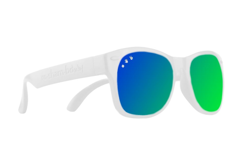 White Mirrored Green Sunglasses
